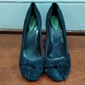 Next Black Suede Heels with Bow